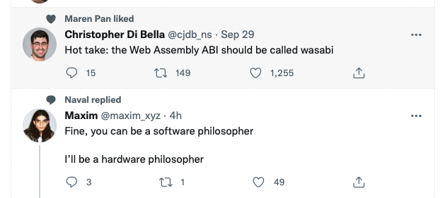 Two Tweets atop each other, in light mode. It’s easy enough to tell the top one is highlighted.