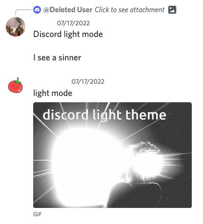 Someone calling discord light mode users sinners