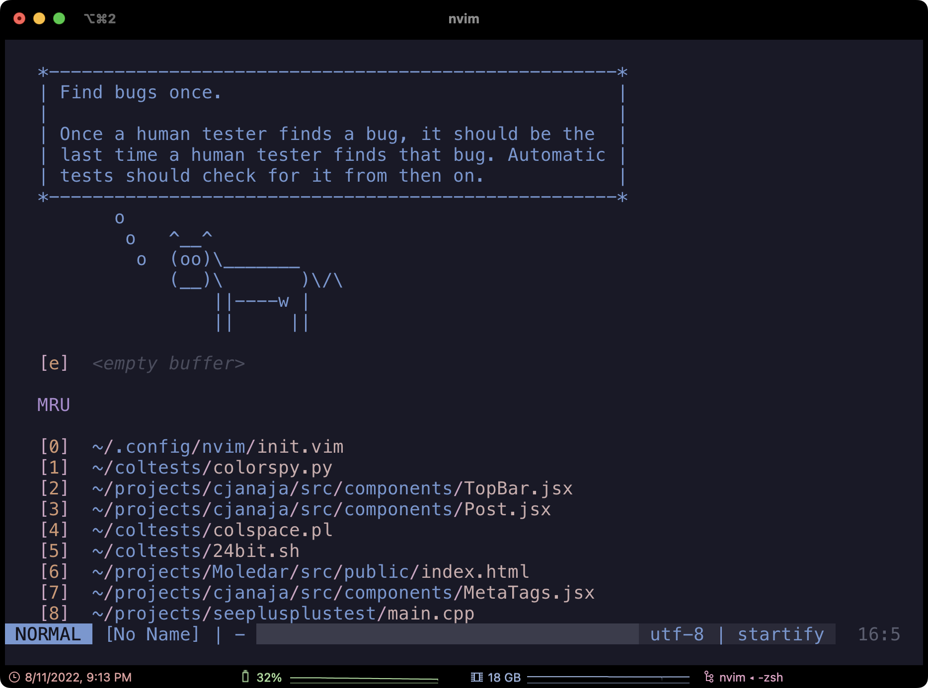 dark nvim theme that looks good because iterm’s background is also dark