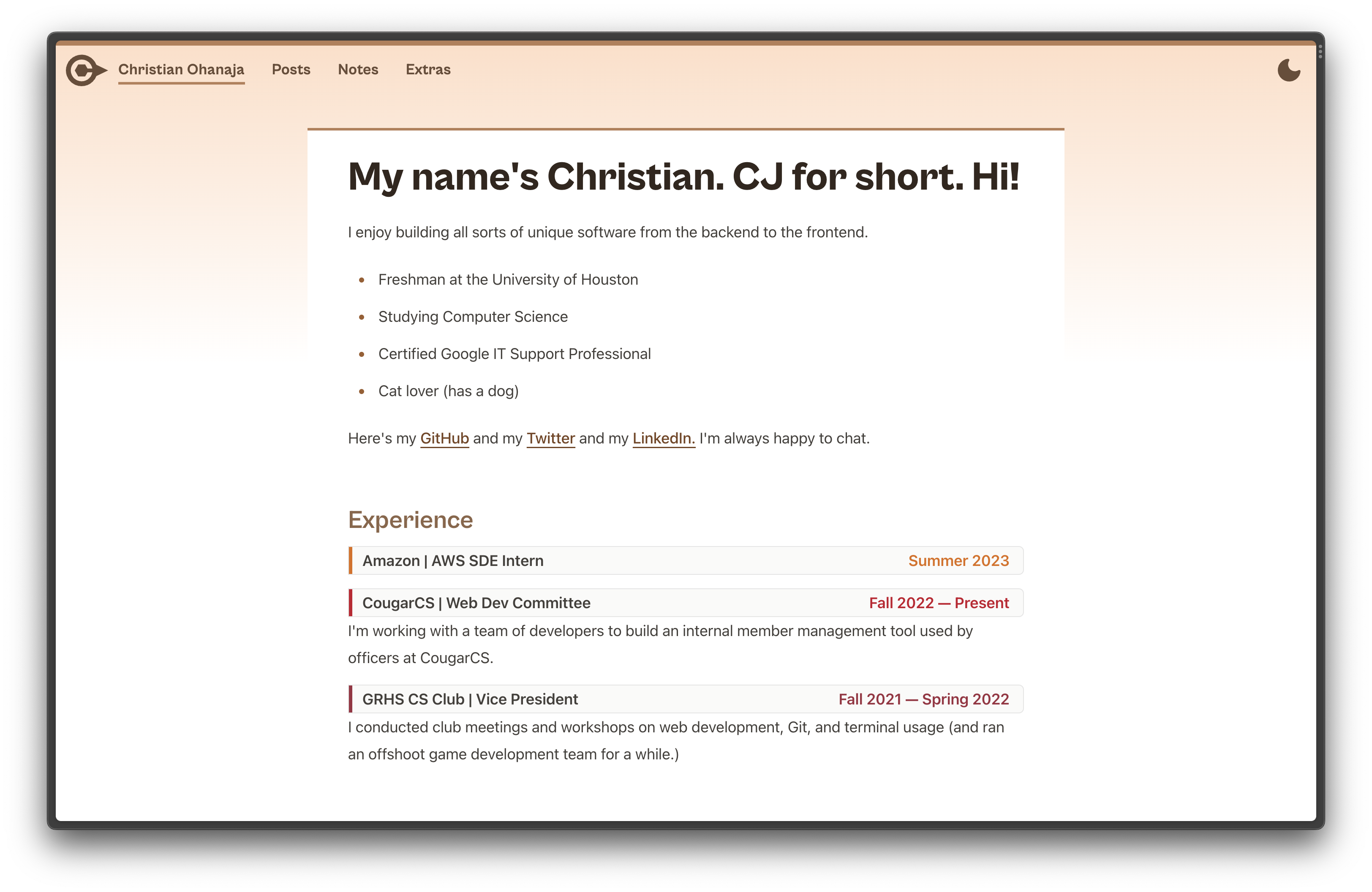 New version of my homepage