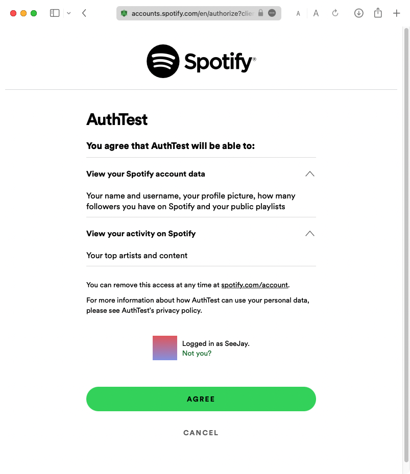 Spotify User Account Login