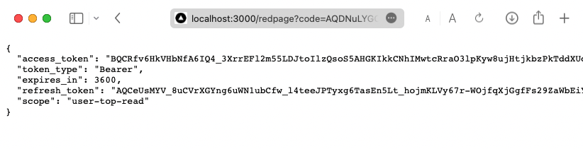 Token Response Body